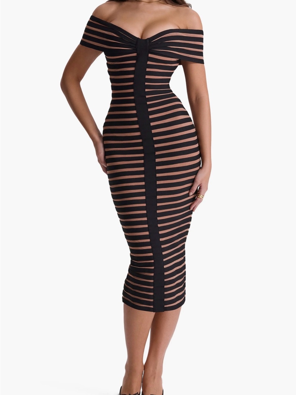 House of CB Black Petra Midi Dress